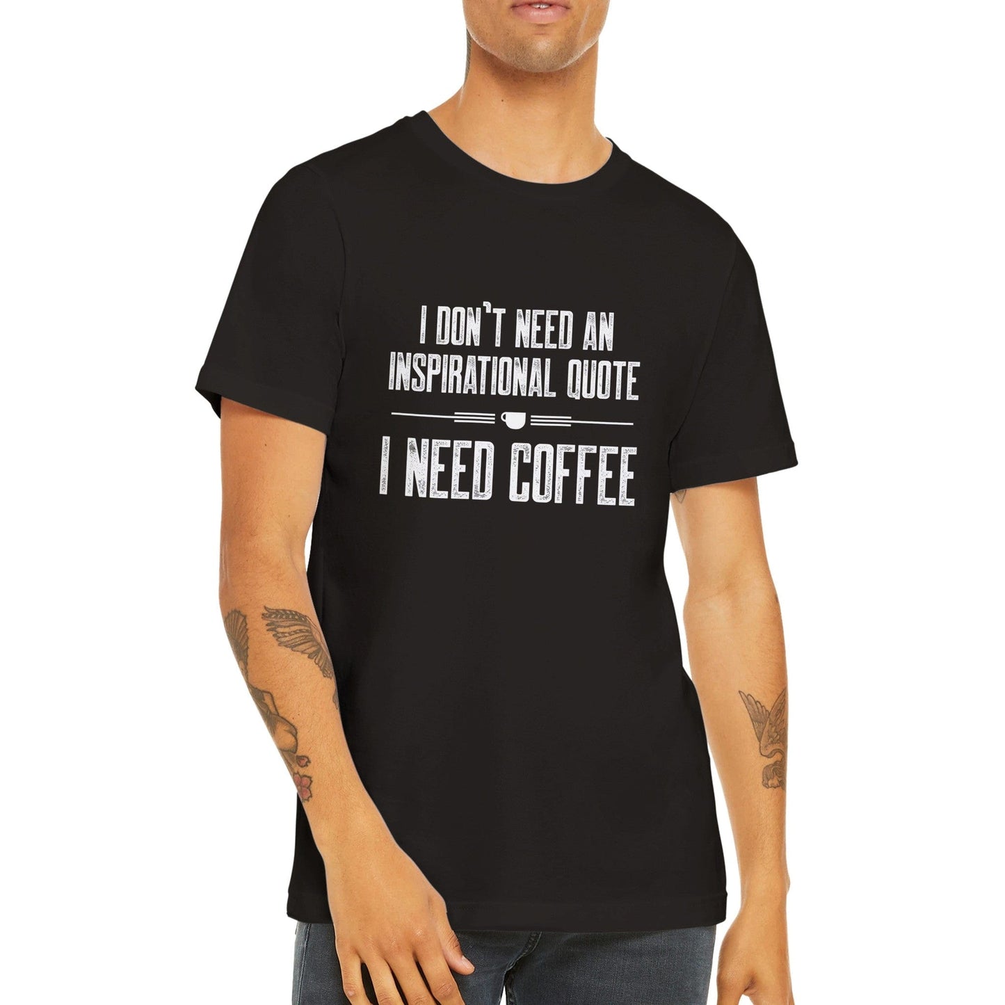 Good Bean Gifts Coffee not Quotes - Premium Crewneck T-shirt Black / S