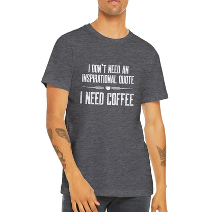 Good Bean Gifts Coffee not Quotes - Premium Crewneck T-shirt Dark Gray Heather / S