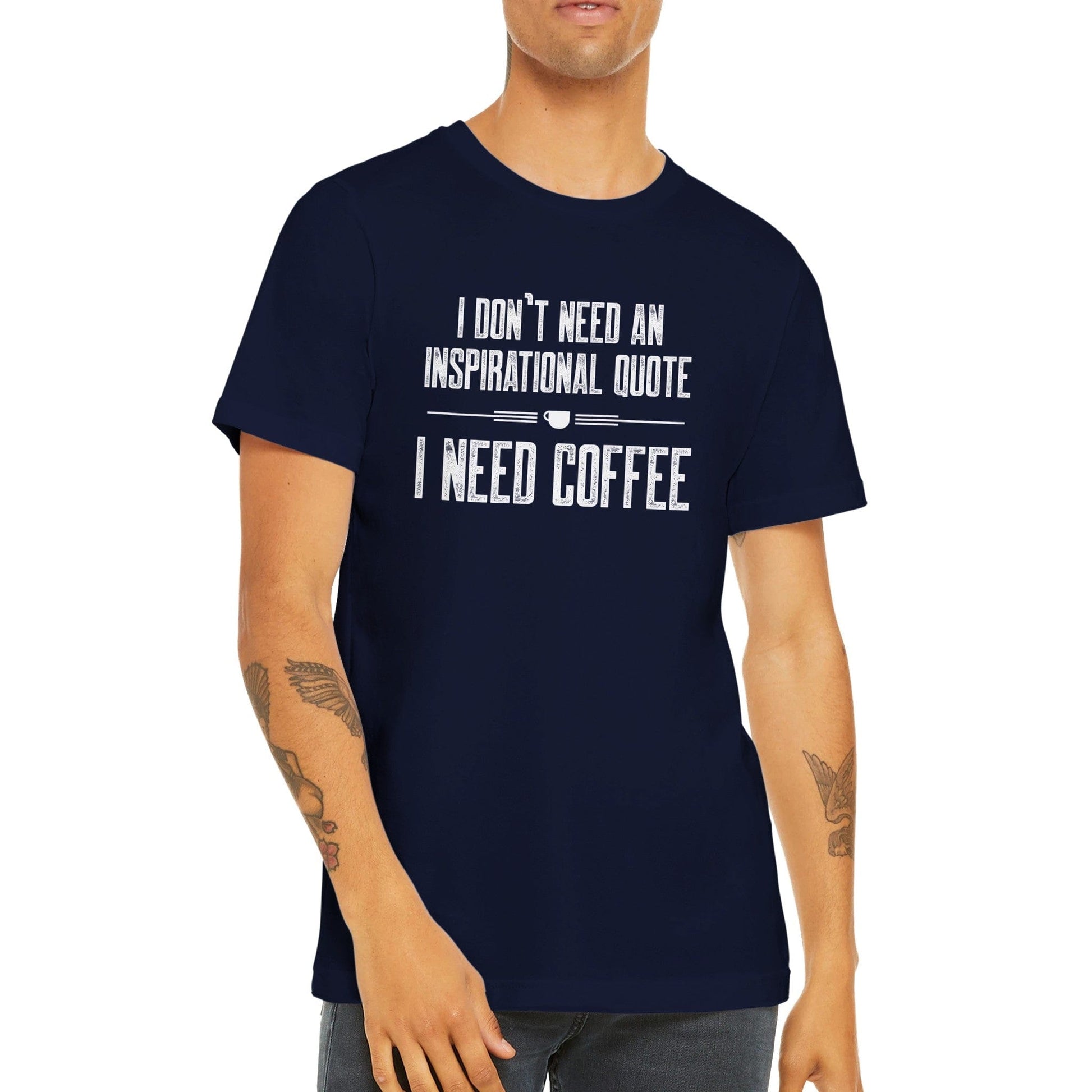 Good Bean Gifts Coffee not Quotes - Premium Crewneck T-shirt Navy / S