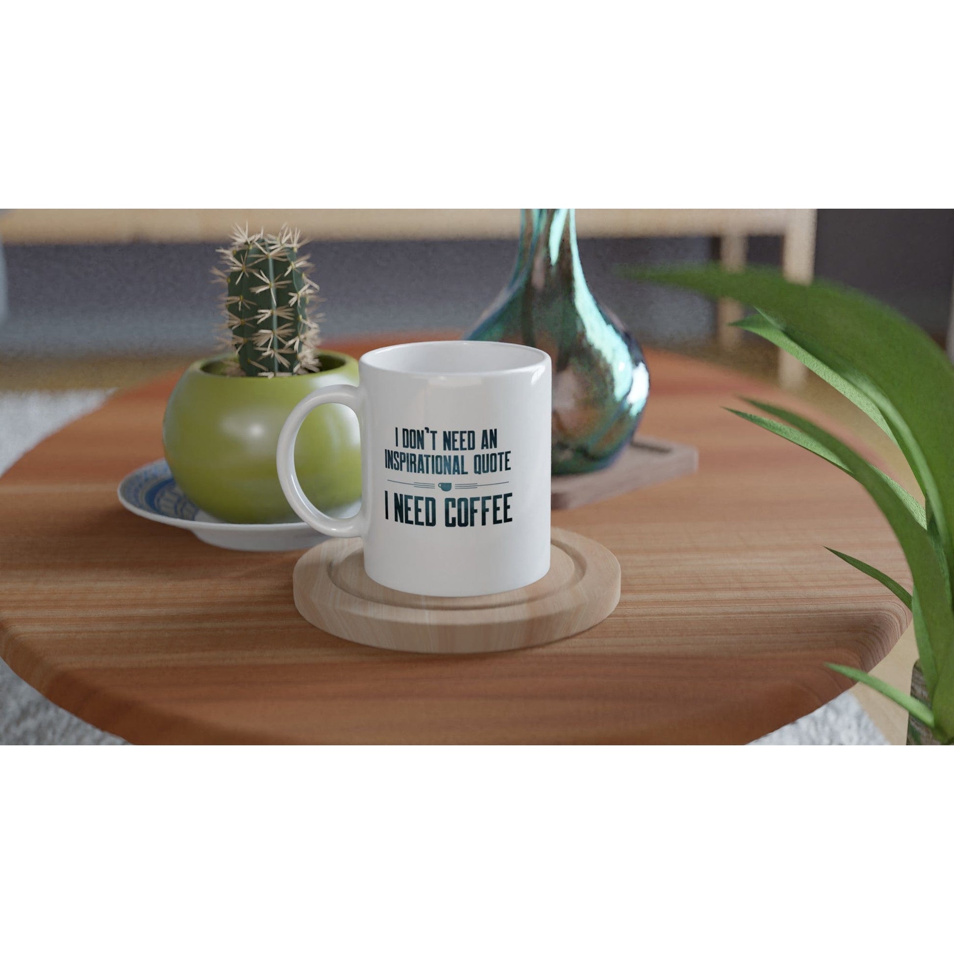 Good Bean Gifts "Coffee not Quotes" White 11oz Ceramic Mug