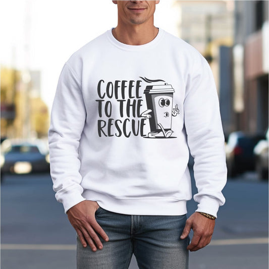Good Bean Gifts Coffee To The Rescue - ALT design - Unisex Crewneck Sweatshirt White / S