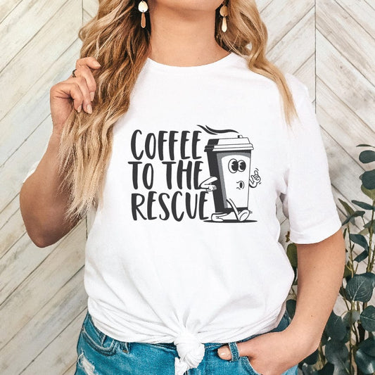 Good Bean Gifts Coffee To The Rescue - ALT design Unisex Crewneck T-shirt White / S
