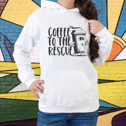 Good Bean Gifts Coffee To The Rescue - ALT design - Unisex Pullover Hoodie White / S