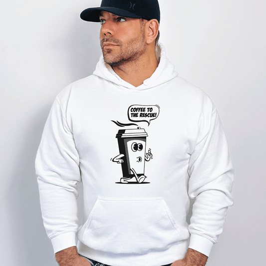 Good Bean Gifts Coffee to the Rescue-Unisex Pullover Hoodie White / S