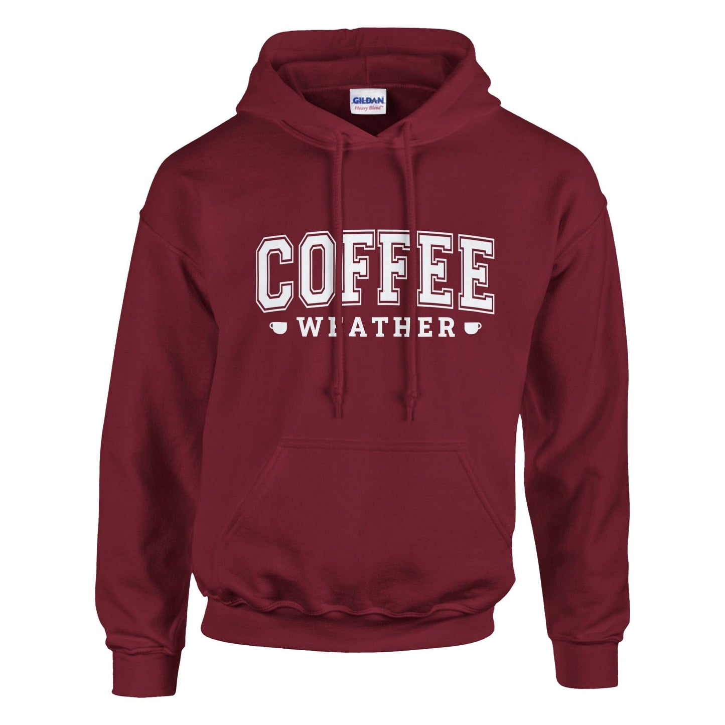 Good Bean Gifts "Coffee Weather" - Classic Unisex Pullover Hoodie | Gildan® 18500 Garnet / 3XL