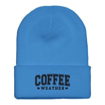 Good Bean Gifts "Coffee Weather" Cuffed Beanie cl blue