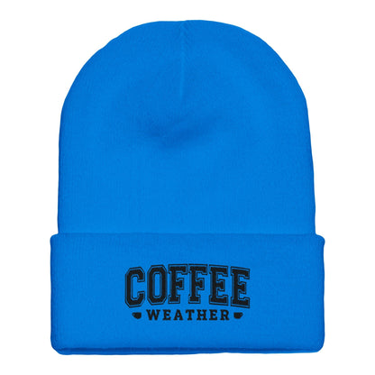 Good Bean Gifts "Coffee Weather" Cuffed Beanie Royal