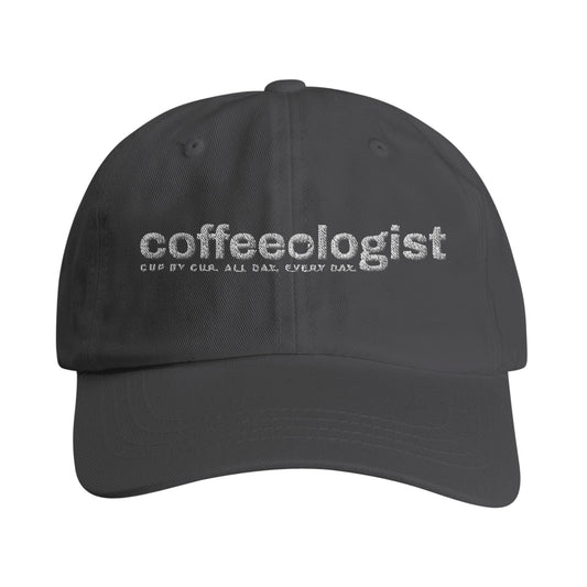 Good Bean Gifts "Coffeeologist" Hat – 'Cup by Cup - All Day - Every Day' perfect for Coffee Lovers Dark Grey