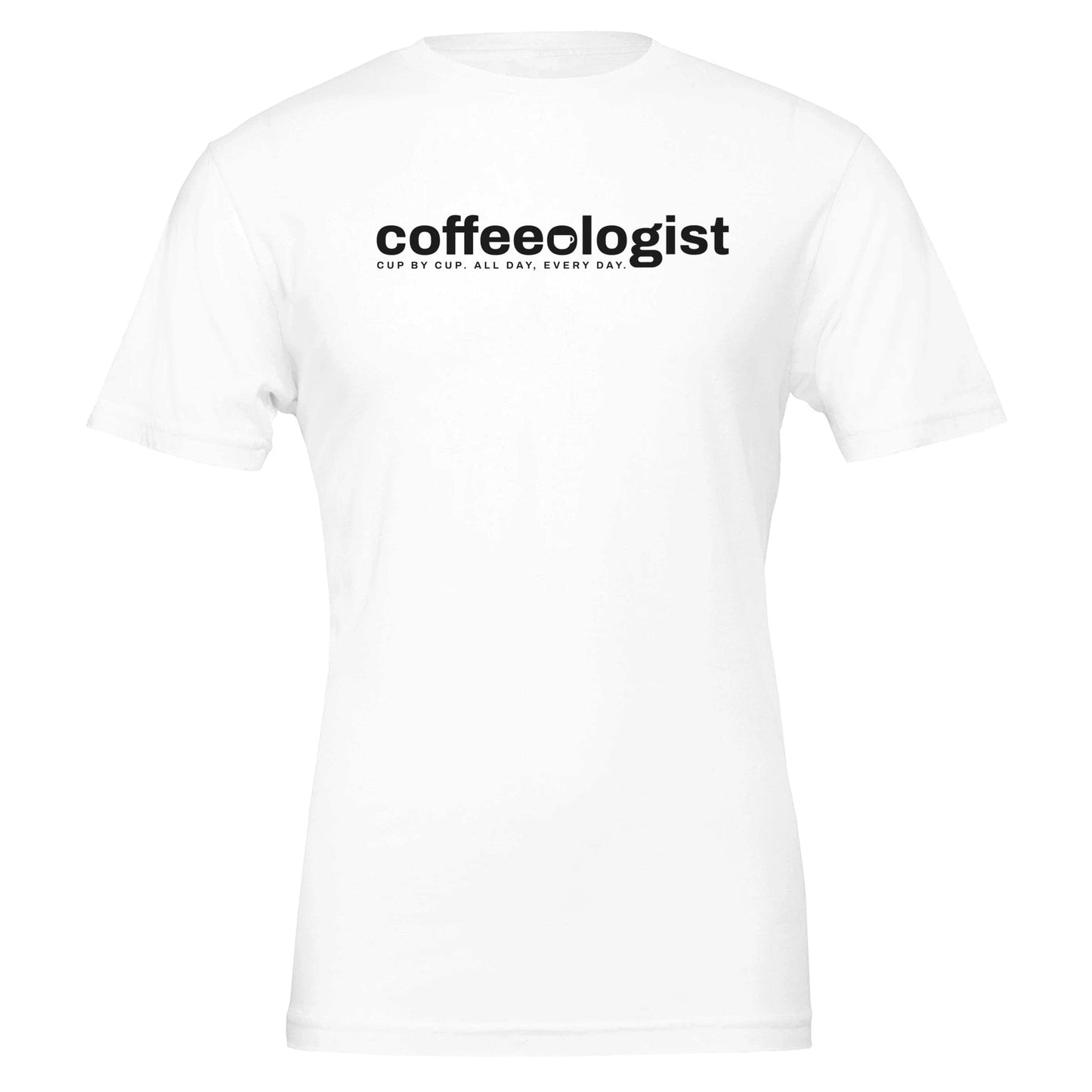 Good Bean Gifts "Coffeeologist"  T-Shirt – Cup by Cup, All Day Every Day White / S