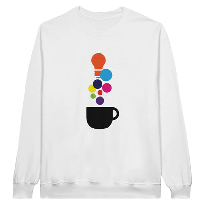 Good Bean Gifts "Creativity in a Cup" - Classic Unisex Crewneck Sweatshirt S / White