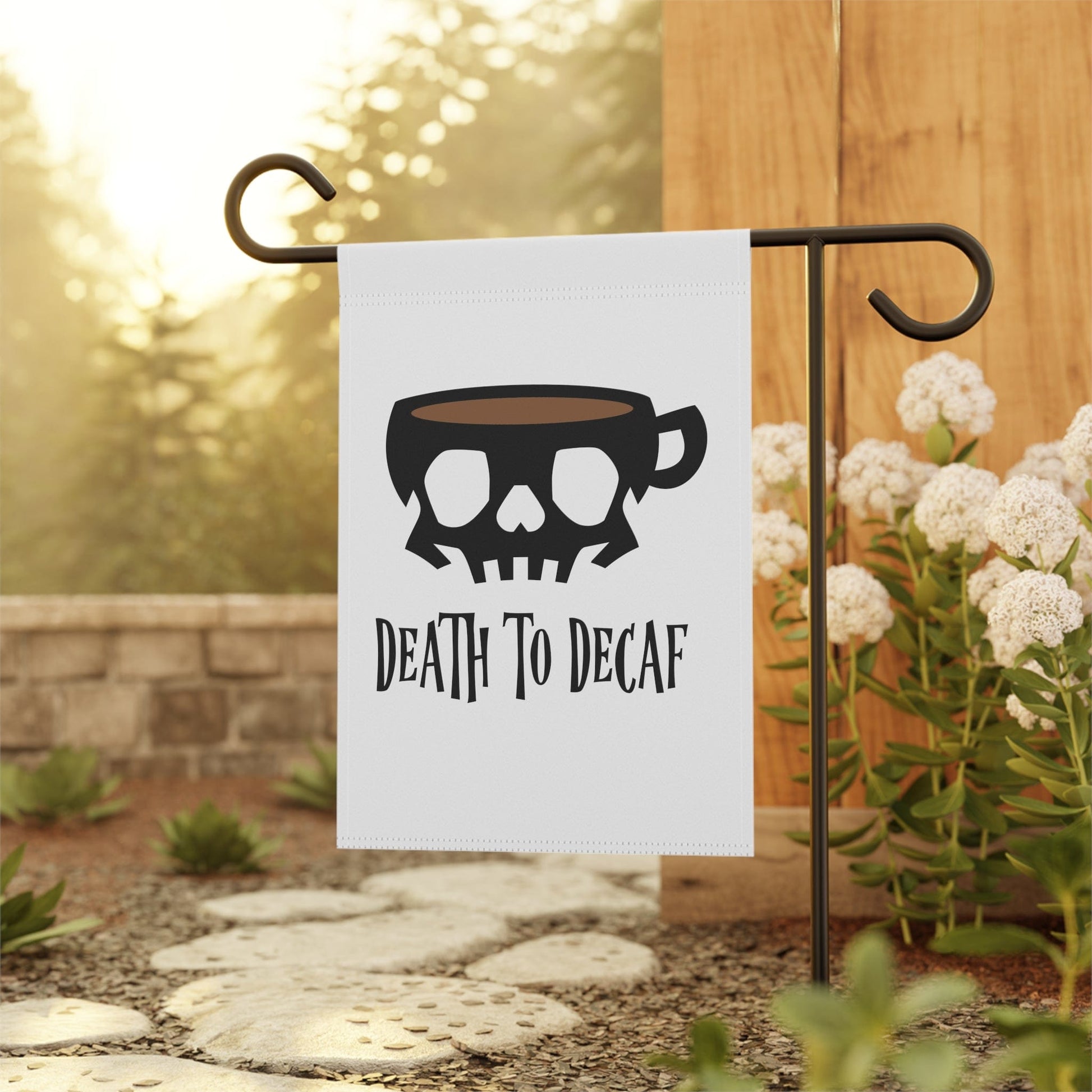 Good Bean Gifts "Death to Decaf" House Banner (White background)