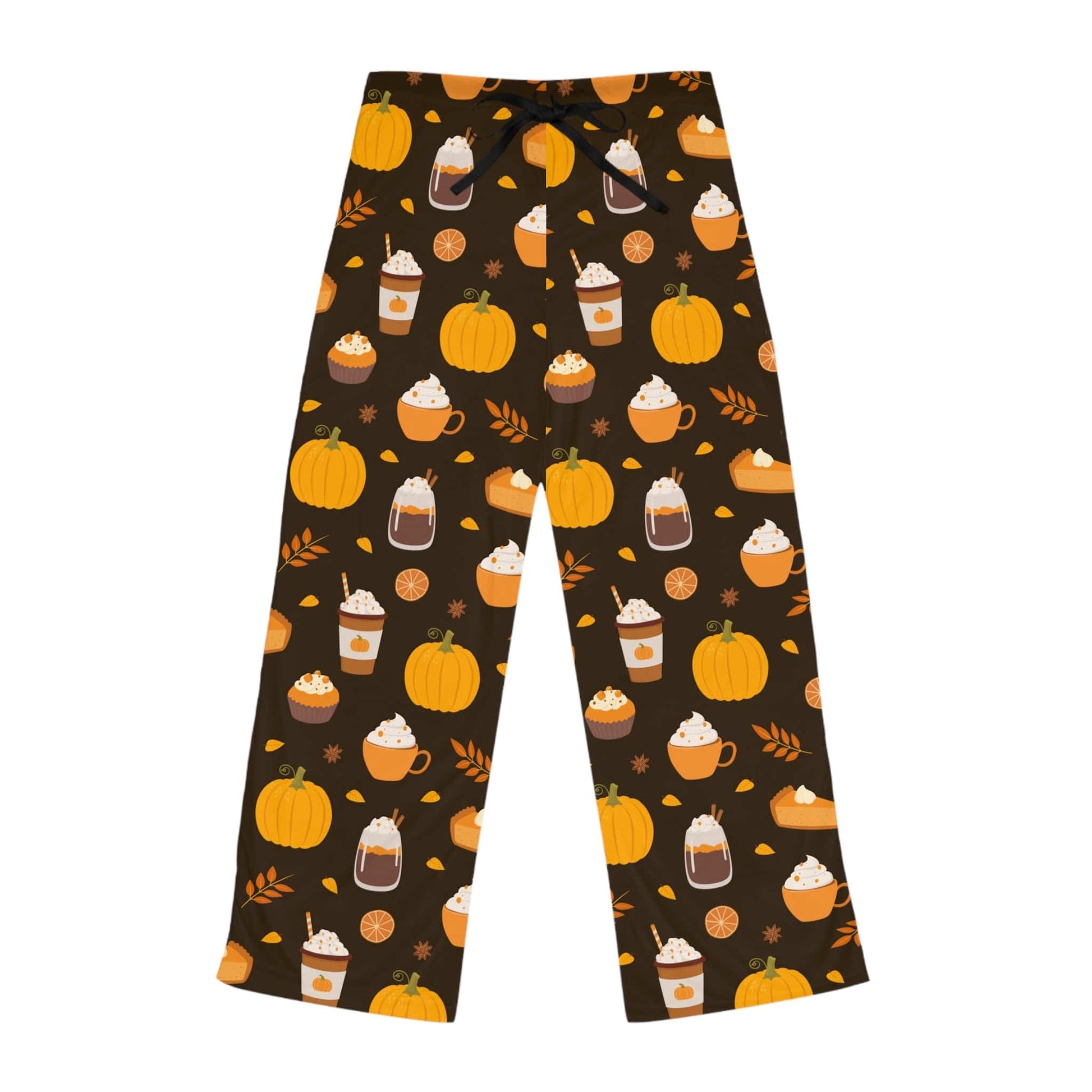 Good Bean Gifts "Festive Fall"  Women's Pajama Pants with Coffee Cups and Pumpkins