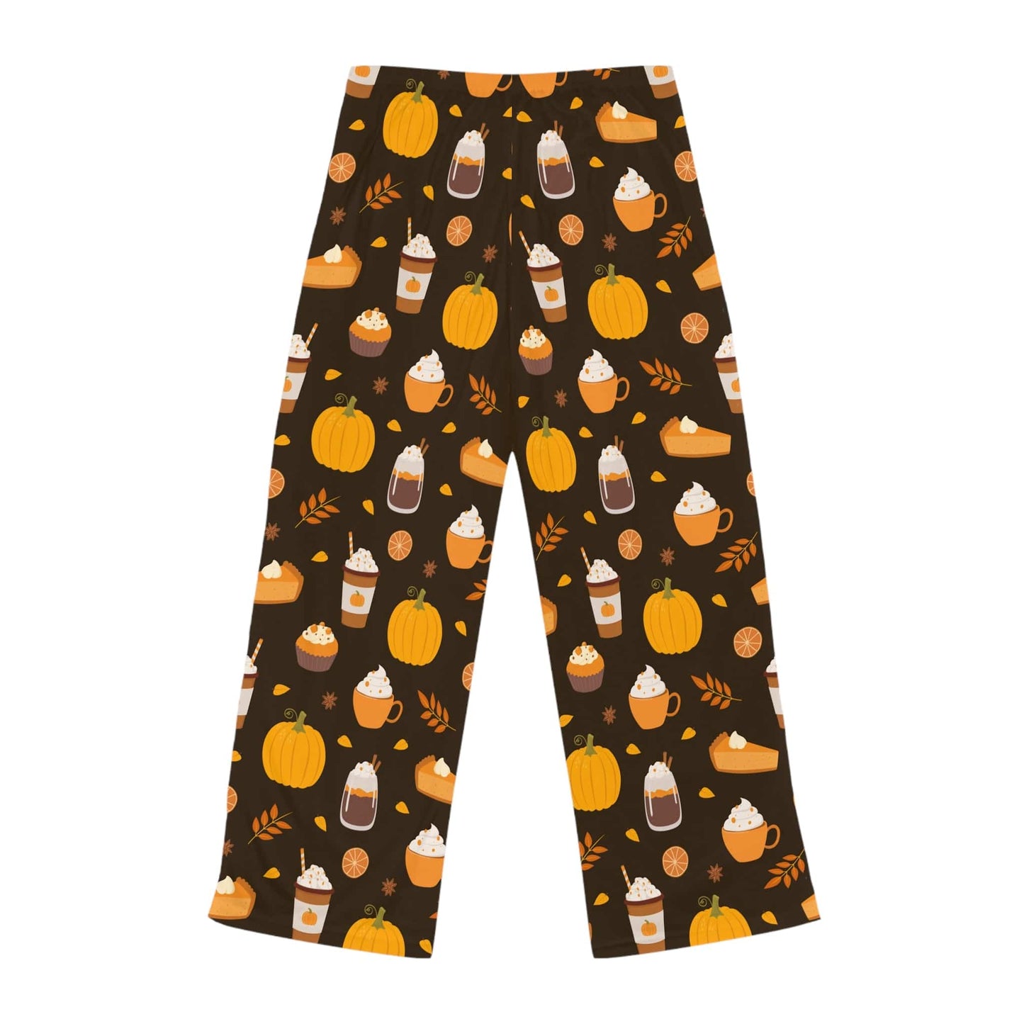 Good Bean Gifts "Festive Fall"  Women's Pajama Pants with Coffee Cups and Pumpkins