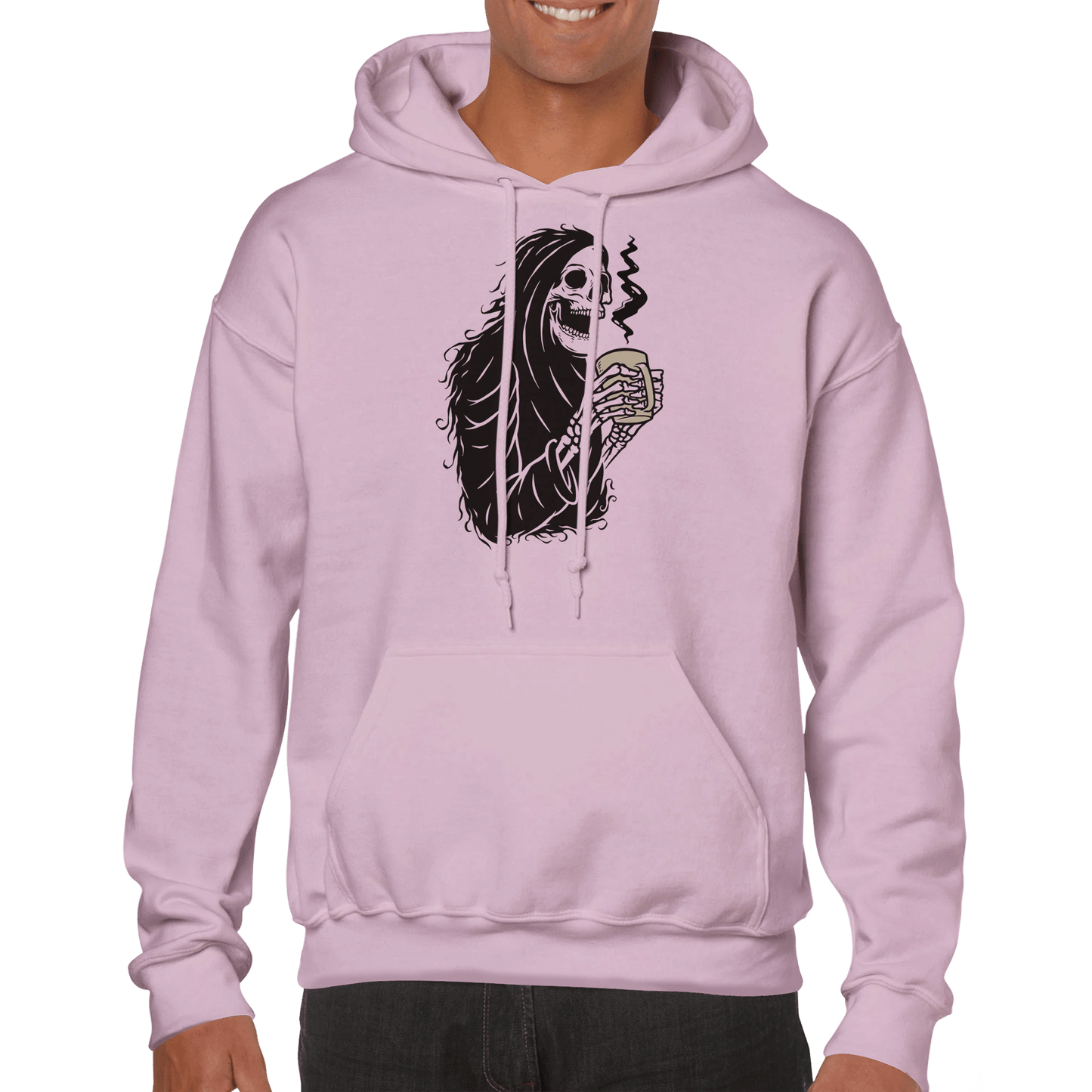 Good Bean Gifts Grim Reaper Fuel Premium Unisex Pullover Hoodie Light Pink / S