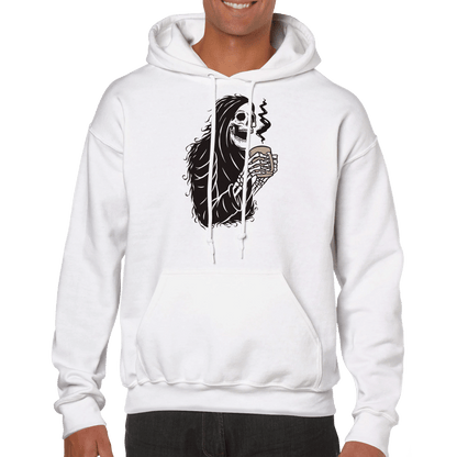 Good Bean Gifts Grim Reaper Fuel Premium Unisex Pullover Hoodie White / XS