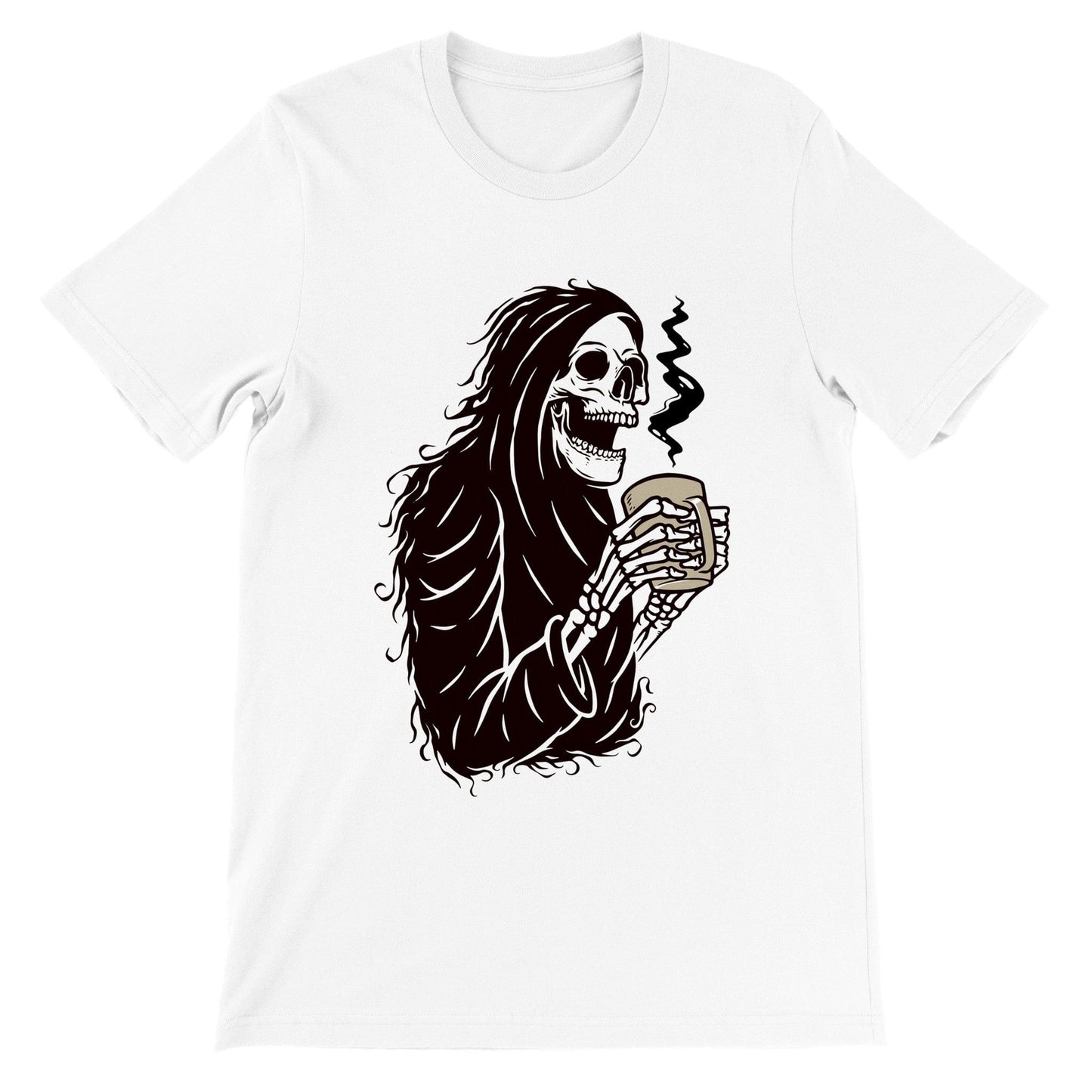 Good Bean Gifts "Grim Reaper's Fuel" Crewneck T-shirt White / S