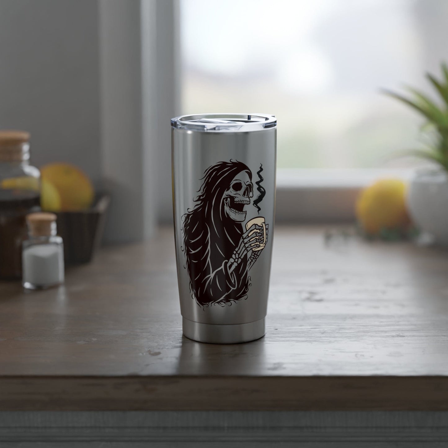 Good Bean Gifts "Grim Sipper" 20oz Tumbler (Single Imprint Location) 20oz / Silver