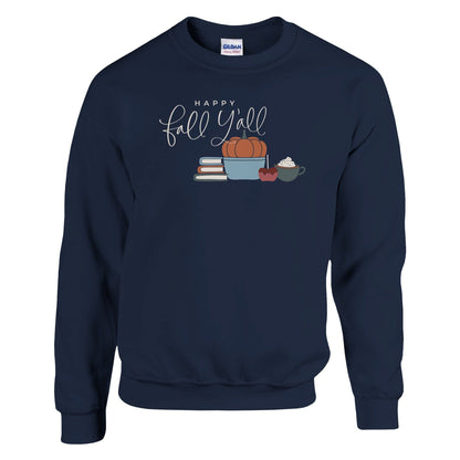 Good Bean Gifts ""Happy Fall, Y'all  " - Classic Unisex Crewneck Sweatshirt | Gildan® 18000 Navy / S