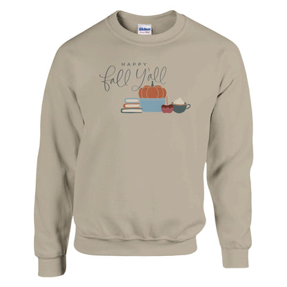 Good Bean Gifts ""Happy Fall, Y'all  " - Classic Unisex Crewneck Sweatshirt | Gildan® 18000 Sand / S