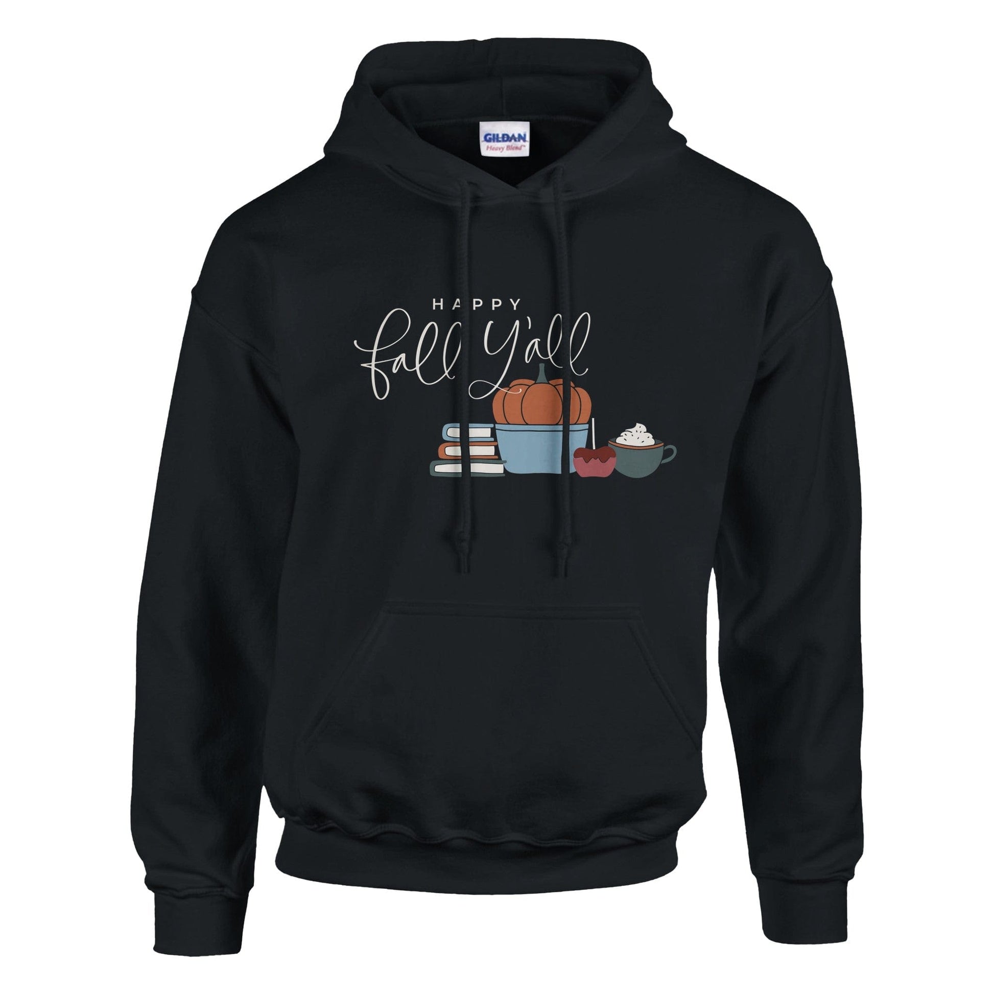 Good Bean Gifts "Happy Fall, Y'all " -Classic Unisex Pullover Hoodie | Gildan® 18500 Black / S