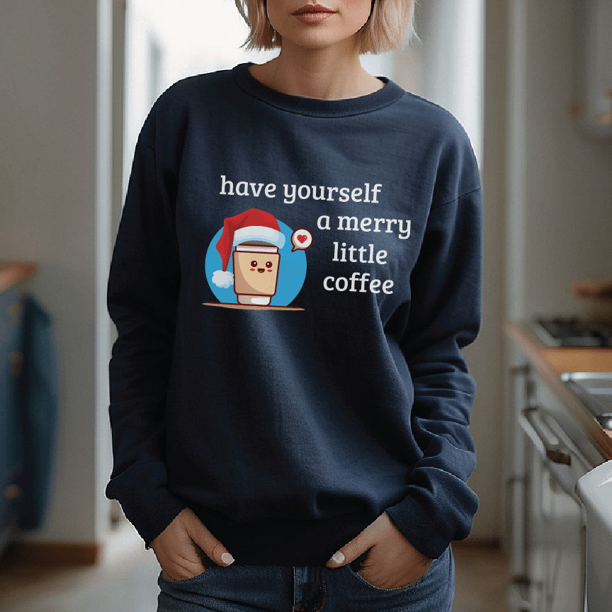 Good Bean Gifts Have Yourself a Merry Little Coffee - Classic Unisex Crewneck Sweatshirt Black / S