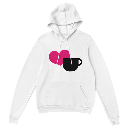 Good Bean Gifts Heart + Coffee Cup - Classic Unisex Pullover Hoodie White / S