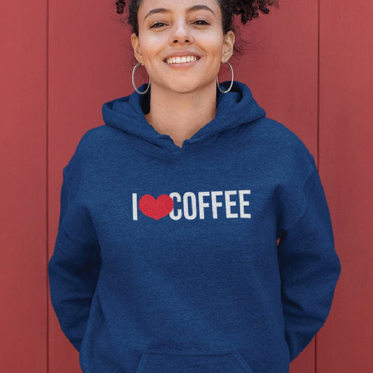 Good Bean Gifts I "Heart" Coffee Classic Unisex Pullover Hoodie Navy / S