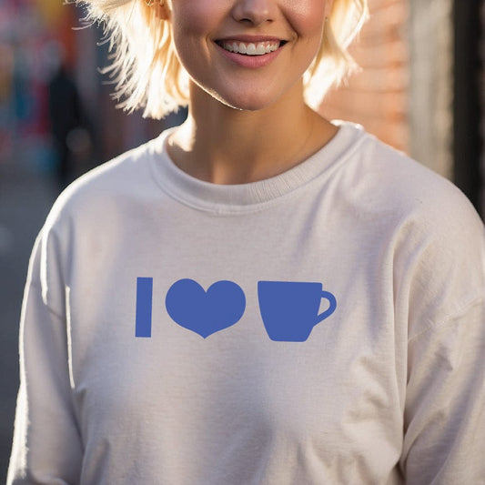 Good Bean Gifts I Heart Coffee Cup ICONS - Unisex Crewneck Sweatshirt White / S
