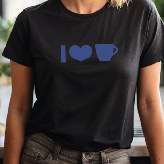 Good Bean Gifts I Heart Coffee Cup ICONS -Unisex Crewneck T-shirt Black / S