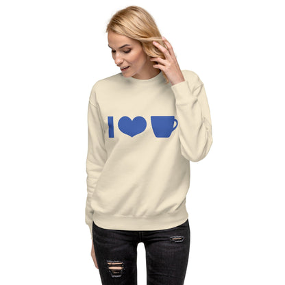 Good Bean Gifts I Heart Coffee Cup ICONS Unisex Premium Sweatshirt Bone / S