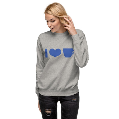 Good Bean Gifts I Heart Coffee Cup ICONS Unisex Premium Sweatshirt Carbon Grey / S