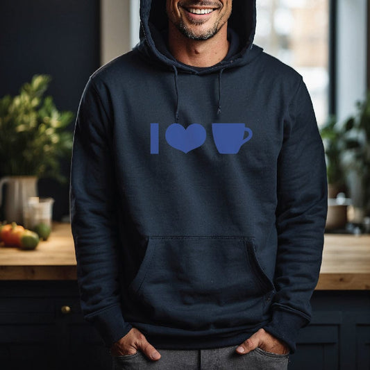 Good Bean Gifts I Heart Coffee Cup ICONS -Unisex Pullover Hoodie Navy / S