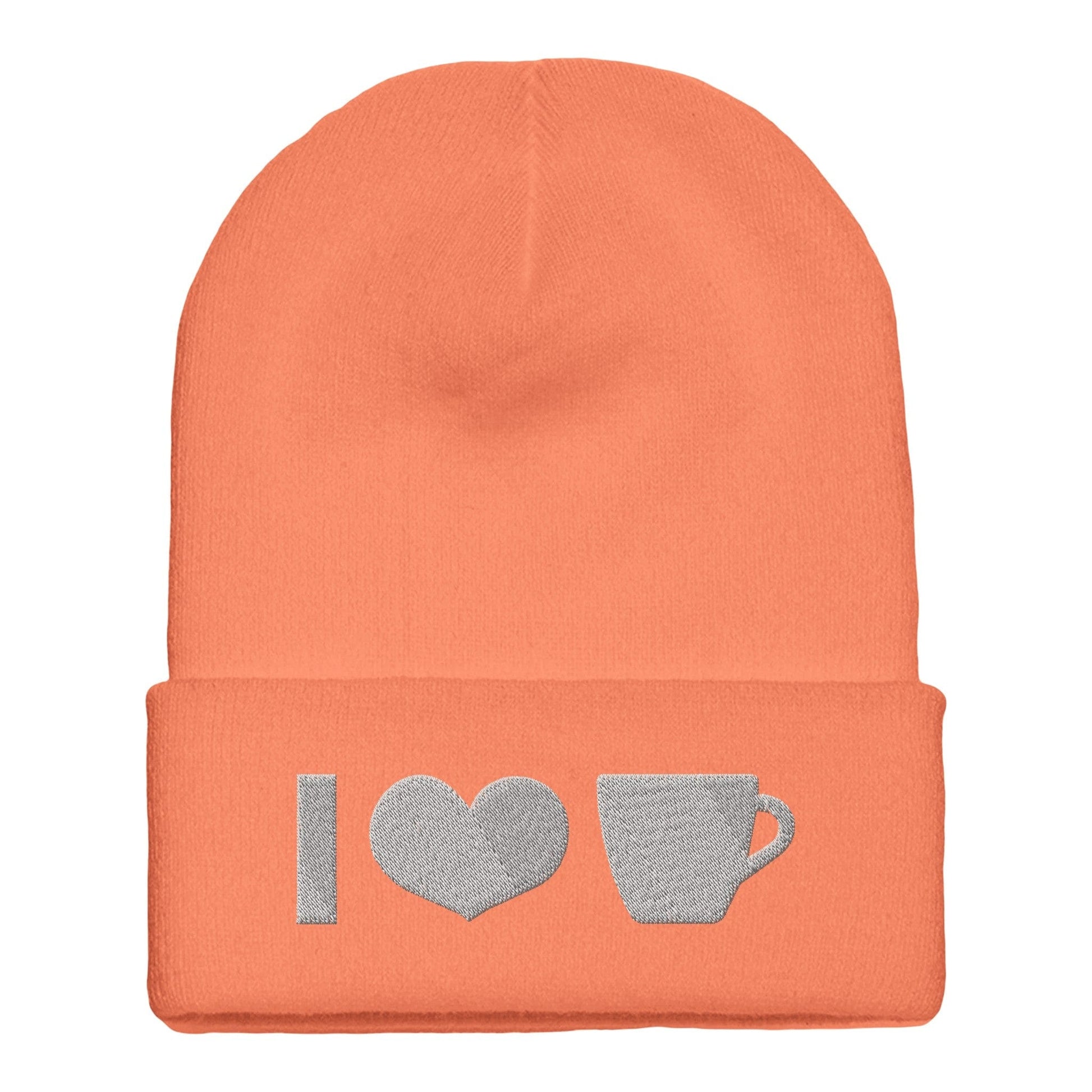 Good Bean Gifts I Heart Coffee  ICONS - Stylish & Warm Flexfit Cuffed Hat blaze orange