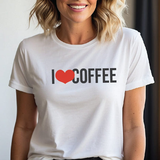 Good Bean Gifts I "Heart" Coffee Premium Unisex Crewneck T-shirt White / S
