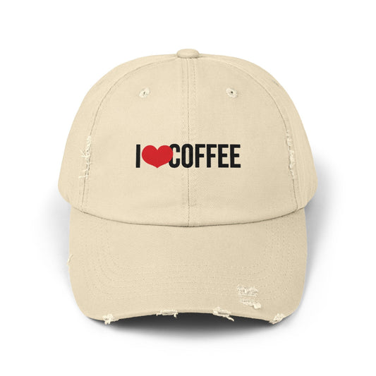 Good Bean Gifts " I Heart Coffee" Unisex Distressed Cap Stone / One size