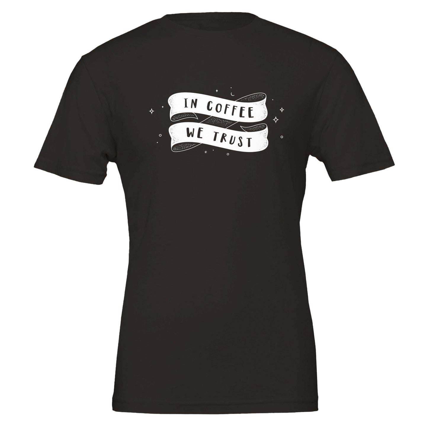 Good Bean Gifts "In Coffee We Trust" Unisex Crewneck T-shirt | Bella + Canvas 3001 Black / S
