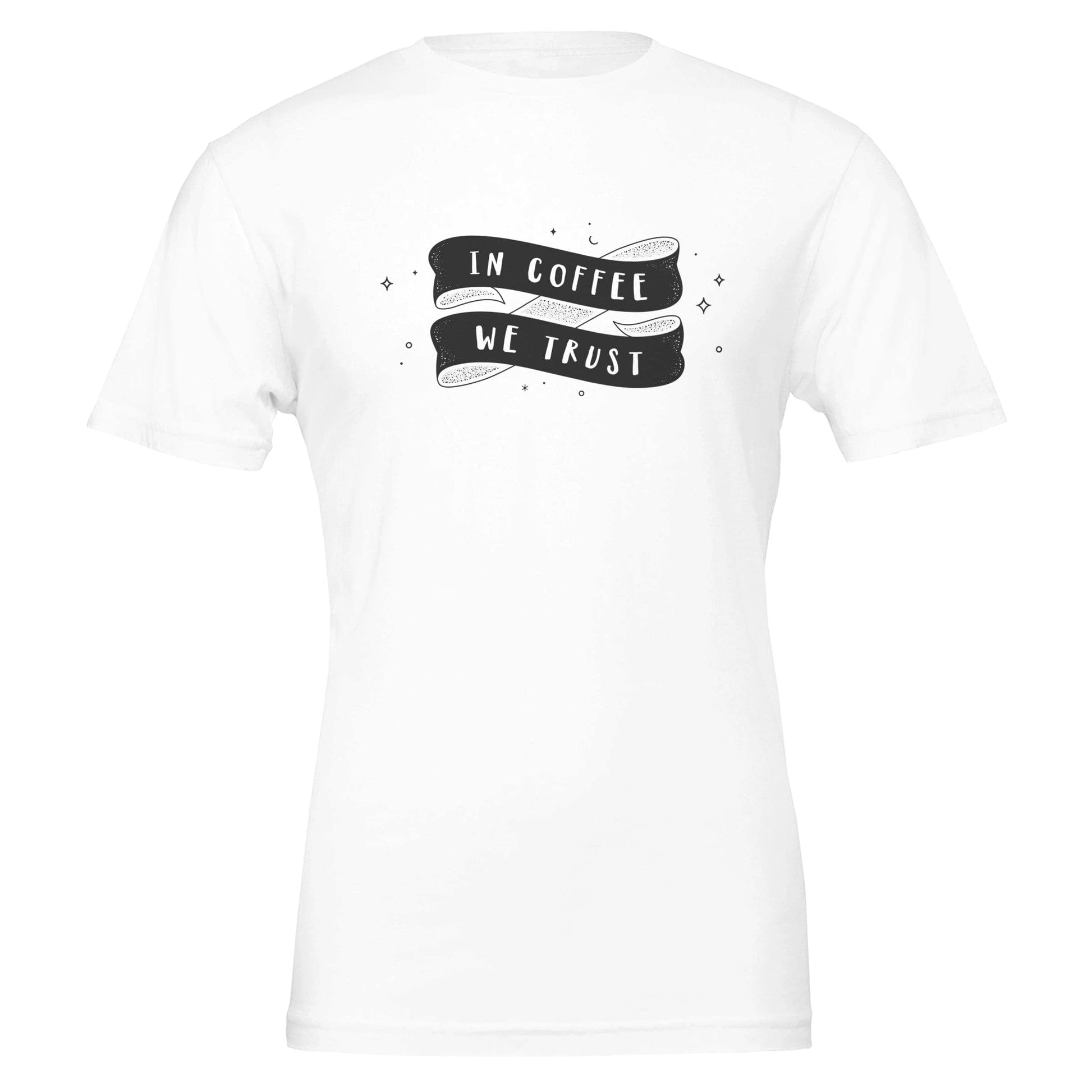 Good Bean Gifts "In Coffee We Trust" Unisex Crewneck T-shirt | Bella + Canvas 3001 White / S