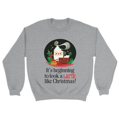 Good Bean Gifts It's Beginning to look a LATTE like Christmas - Classic Unisex Crewneck Sweatshirt Sports Grey / S