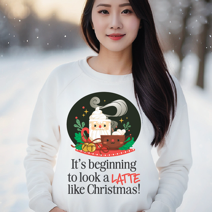 Good Bean Gifts It's Beginning to look a LATTE like Christmas - Classic Unisex Crewneck Sweatshirt White / S