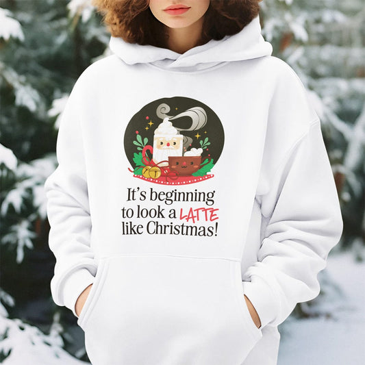 Good Bean Gifts It's Beginning to look a LATTE like Christmas - Classic Unisex Pullover Hoodie White / S