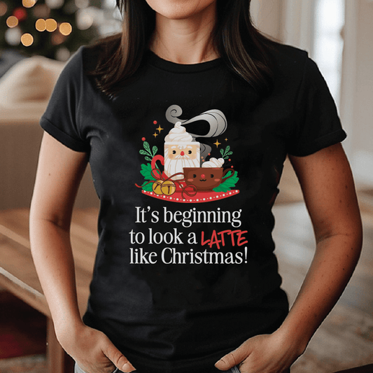 Good Bean Gifts It's Beginning to look a LATTE like Christmas - Premium Unisex Crewneck T-shirt Black / S