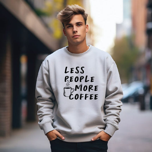 Good Bean Gifts Less People, More Coffee - Classic Unisex Crewneck Sweatshirt White / S