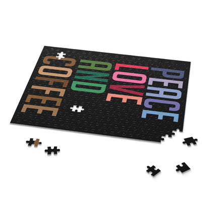 Good Bean Gifts 'Peace, Love and Coffee" Jigsaw Puzzle