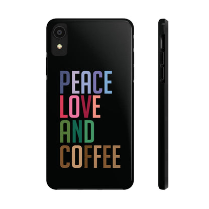 Good Bean Gifts "Peace Love and Coffee" Tough Phone Cases iPhone XR