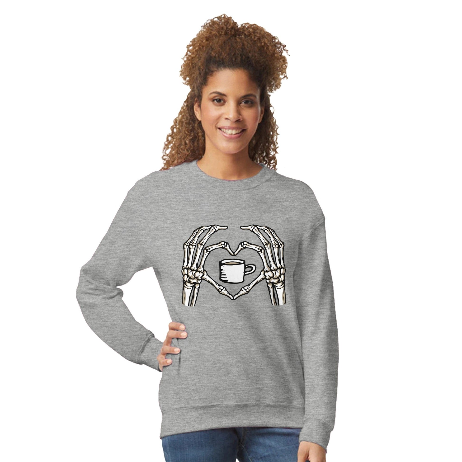 Good Bean Gifts "Skeletons love coffee" - Classic Unisex Crewneck Sweatshirt | Gildan® 18000 Ash / S