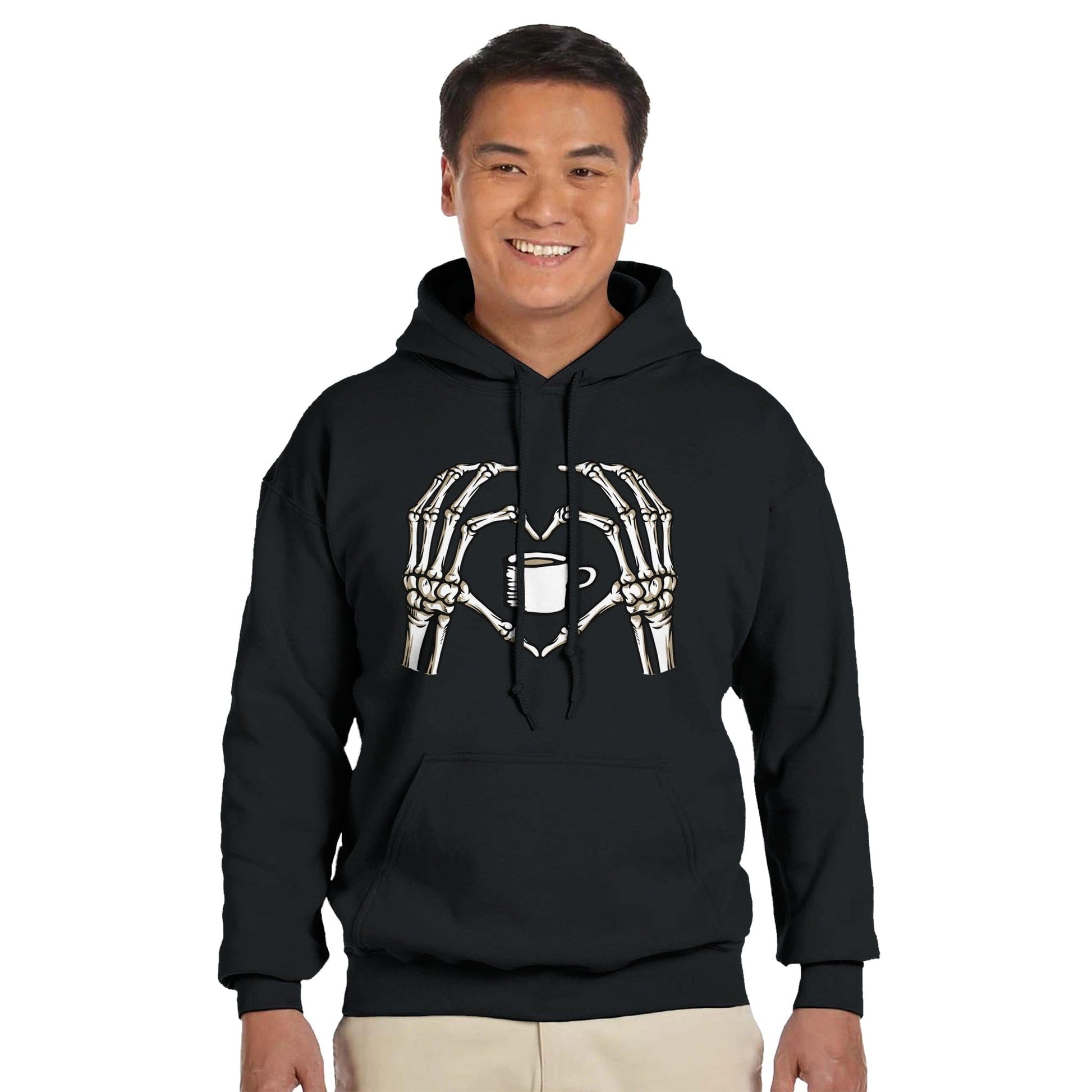 Good Bean Gifts "Skeletons love coffee" -Classic Unisex Pullover Hoodie | Gildan® 18500 Black / S