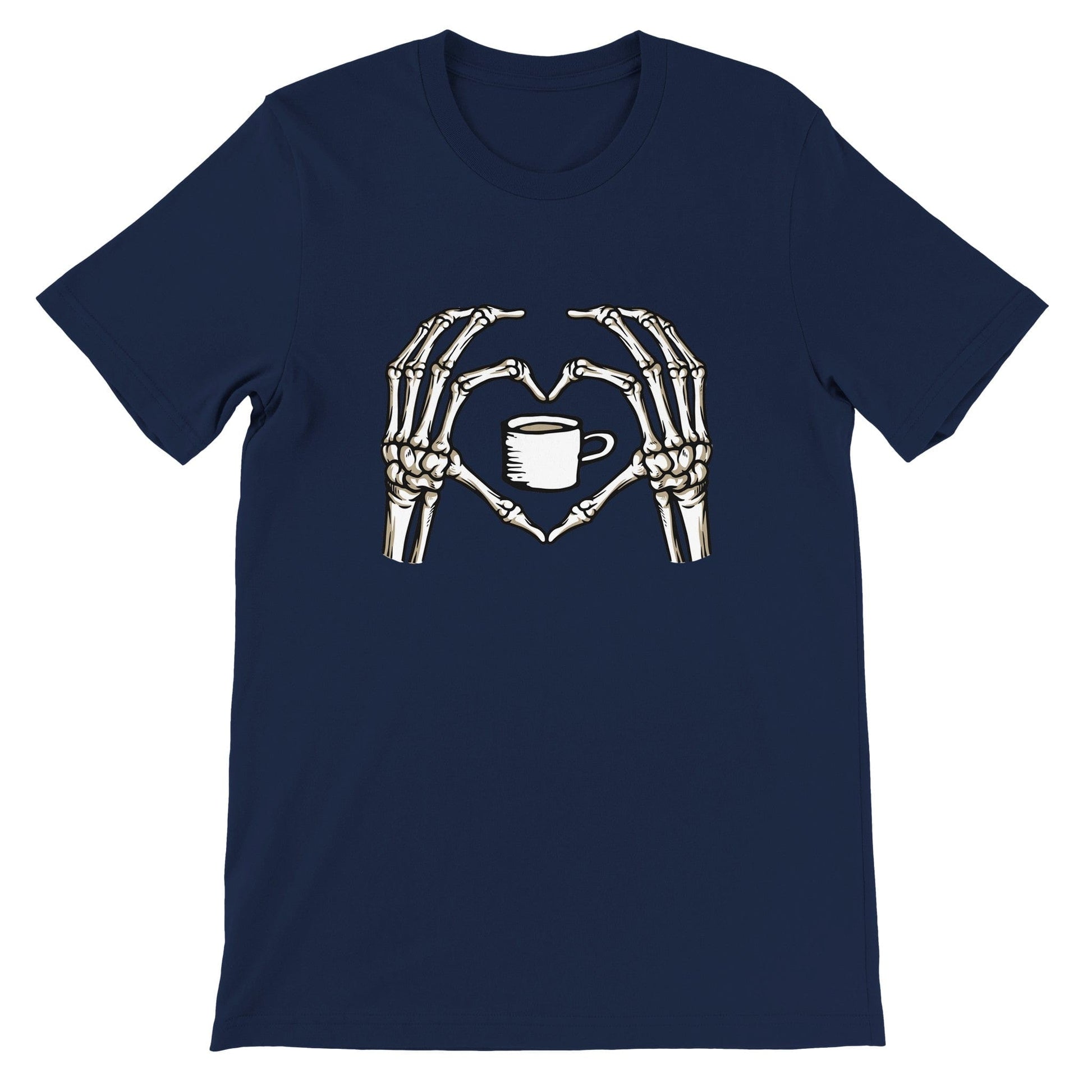 Good Bean Gifts "Skeletons love coffee" Unisex Crewneck T-shirt Navy / S