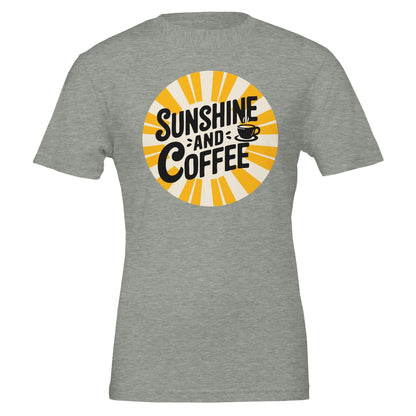 Good Bean Gifts Sunshine and Coffee -Crewneck T-shirt | Bella + Canvas 3001 Athletic Heather / S