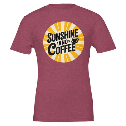 Good Bean Gifts Sunshine and Coffee -Crewneck T-shirt | Bella + Canvas 3001 Heather Raspberry / S