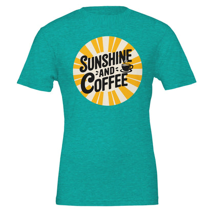 Good Bean Gifts Sunshine and Coffee -Crewneck T-shirt | Bella + Canvas 3001 Heather Sea Green / S